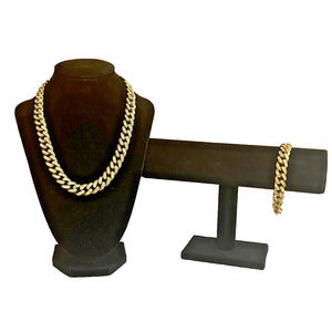 super bling gold and cz chain and bracelet 36in